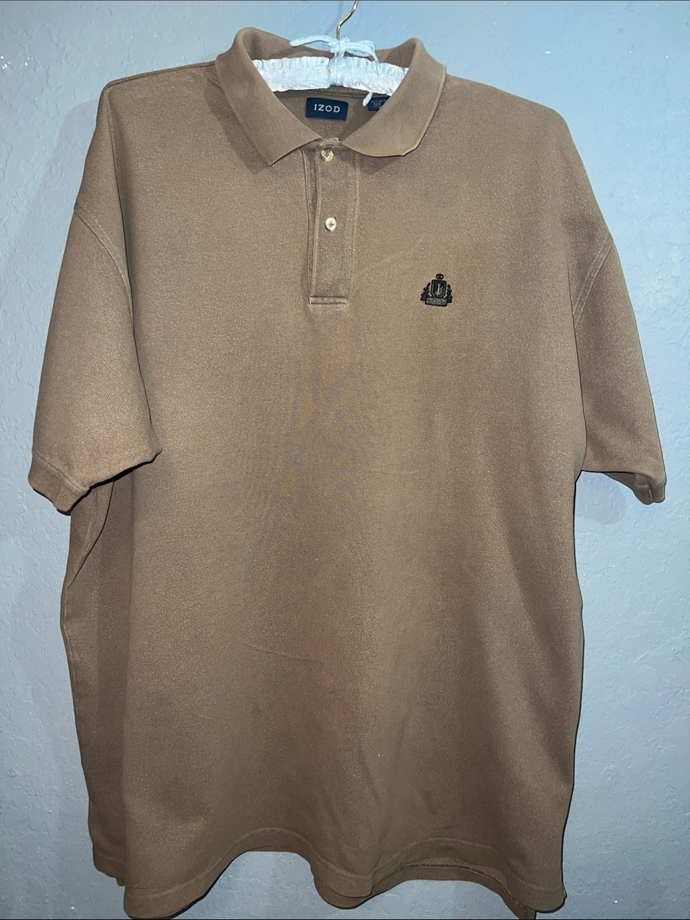 Izod Men’s Brown Polo with Embroidered Crest